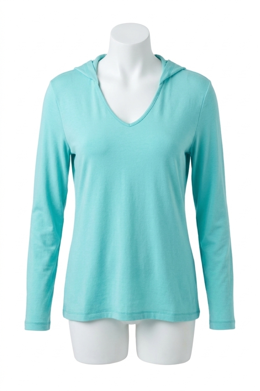 NEW ANGEL hooded v-neck top in mint
